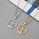 simple copper goldplated heartshaped round faith pendant Necklacepicture10