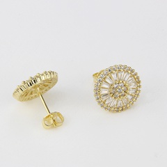 simple copper gold-plated umbrella-shaped full zirconium earrings