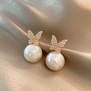 Korean fashion butterfly diamond earrings female temperament niche simple pearl earringspicture13