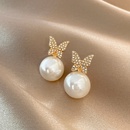 Korean fashion butterfly diamond earrings female temperament niche simple pearl earringspicture16