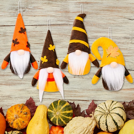 new autumn harvest festival pumpkin maple leaf faceless doll pendant decoration thanksgiving decoration NHHB443004's discount tags