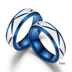 Cross-border new product frosted ring European and American ring classic blue stainless steel ring
