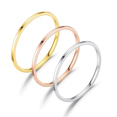 1mm extra-fine stainless steel smooth arc surface ring simple titanium steel rose gold joint ring