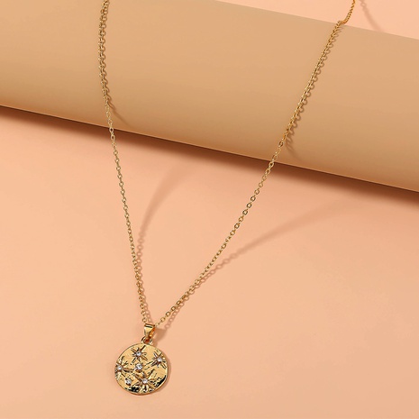 New diamond-studded skylight star metal geometric creative necklace  NHDB443086's discount tags