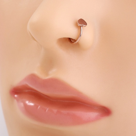 fashion temperament stainless steel no perforation piercing heart-shaped nose clip  NHDB443113's discount tags