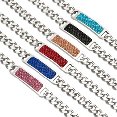 Fashion Color Sticky Diamond Titanium Steel Bracelet Factory Jewelry Wholesale