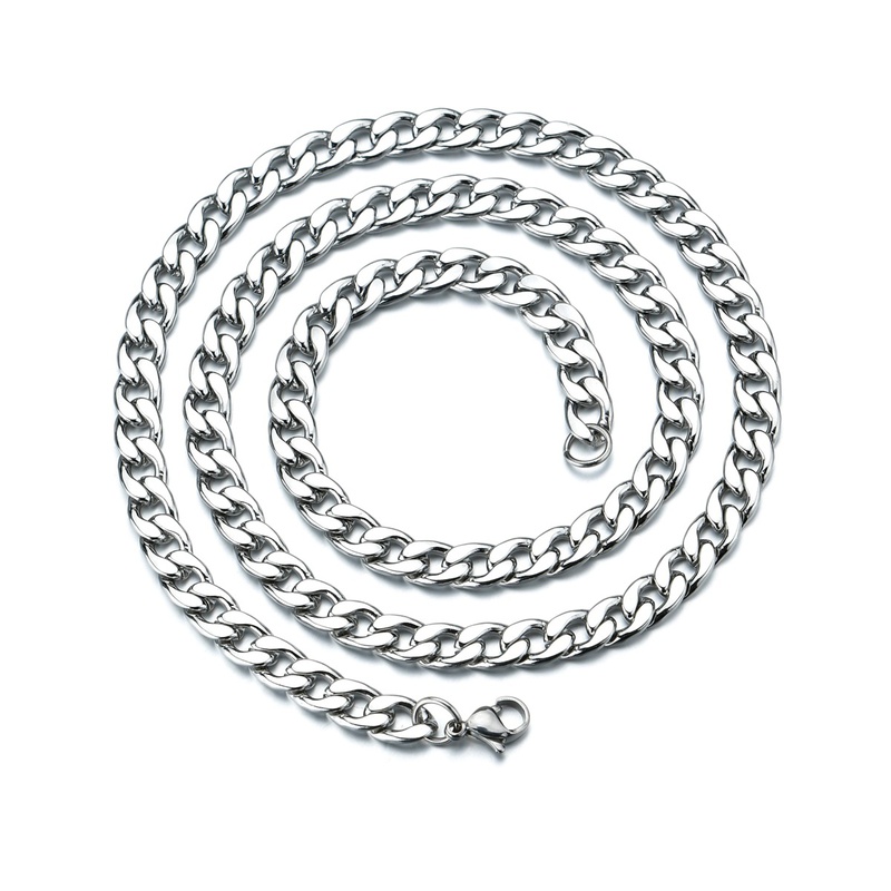 simple stainless steel grinding chain hiphop thick necklace