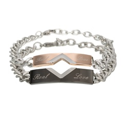 fashion inlaid zircon anti-allergic new accessories simple couple titanium steel bracelet