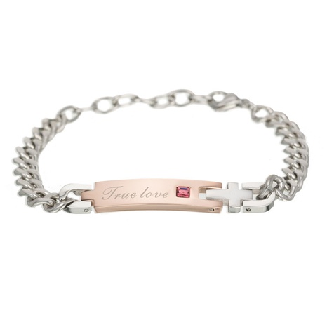 Couples love true love bracelets lovers gifts trend fashion jewelry wholesale zircon titanium steel bracelet's discount tags