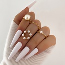 Europe and America Cross Border New Graceful and Fashionable Circle and Pearl Wave Simple Geometric Knuckle Ring FourPiece Setpicture8
