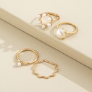 Europe and America Cross Border New Graceful and Fashionable Circle and Pearl Wave Simple Geometric Knuckle Ring FourPiece Setpicture10