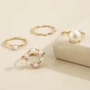 Europe and America Cross Border New Graceful and Fashionable Circle and Pearl Wave Simple Geometric Knuckle Ring FourPiece Setpicture11