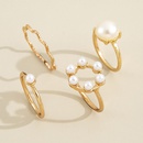 Europe and America Cross Border New Graceful and Fashionable Circle and Pearl Wave Simple Geometric Knuckle Ring FourPiece Setpicture12