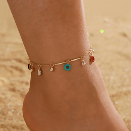 2021 nouveaux bijoux de mode bracelet de cheville en cristal gomtrique colorpicture11