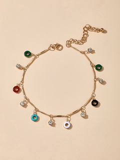 2021 nouveaux bijoux de mode bracelet de cheville en cristal géométrique coloré