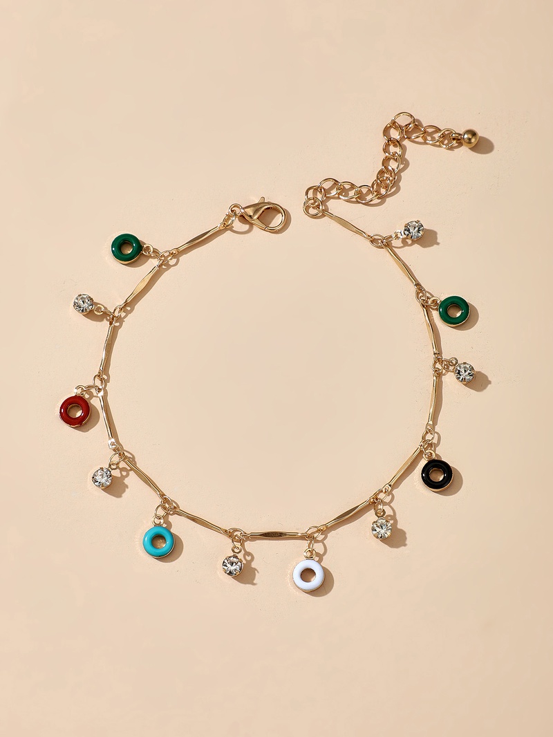 2021 nouveaux bijoux de mode bracelet de cheville en cristal gomtrique color