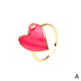 color dripping oil love ring European and American crossborder new heartshaped zircon copper ring fashion accessoriespicture26