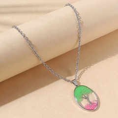 European and American creative niche wild small fresh luminous stone tree necklace