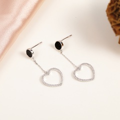 Korean style simple fashion heart long earrings