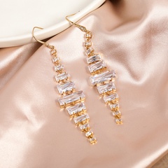 super long temperament tassel earrings female 2021 personality exaggerated shiny copper earrings
