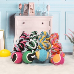 pet dog toy ball cotton string tennis knot toy wear-resistant bite resistant interactive molar toy knitting