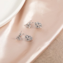 Alloy material hollow design flower earrings