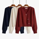 Vneck cardigan jacket womens outer wear short autumn and winter 2021 new loose sweater toppicture7