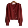 Vneck cardigan jacket womens outer wear short autumn and winter 2021 new loose sweater toppicture13