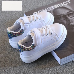 Children's Sneakers 2021spring and Autumn New Girls' Sneakers Boy's Casual Shoes Medium and Large Children's Sequined White Shoes