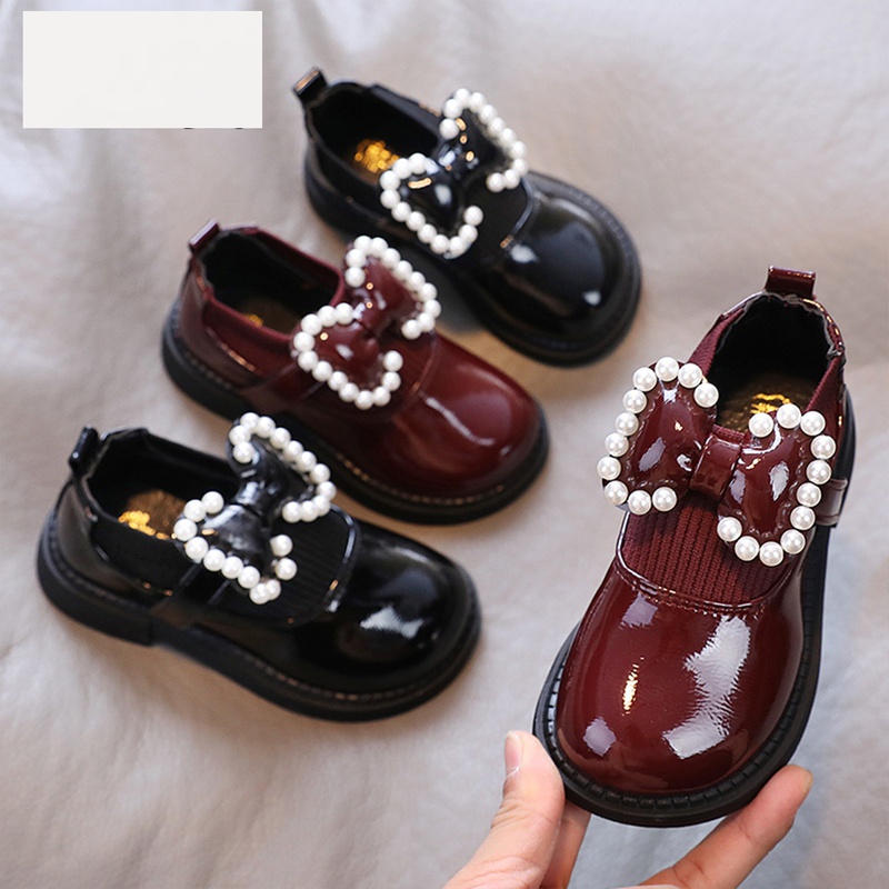 2021 Herbst neue Mdchen Baby Bogen Prinzessin Schuhe koreanischen westlichen Stil einzelne Schuhe