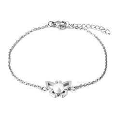 simple butterfly pearl titanium steel bracelet