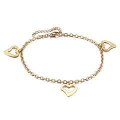 Korean version of simple temperament love peach heart anklet anklet stainless steel jewelry