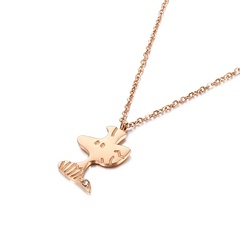 European and American new simple cartoon animal clavicle chain stainless steel creative necklace jewelry