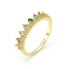 Mode beliebte grenz überschreitende Quelle Ring Schmuck vergoldete Farbe Zirkon Ring Krone Ring