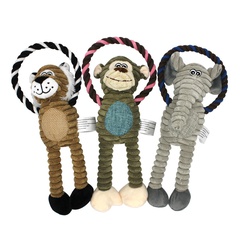 Wholesale pet toys new products cotton rope plush vocal chewing toy dog toy