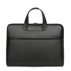 Portable laptop bag autumn pu fashion simple black men's handbag