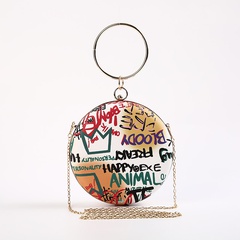 new graffiti dinner bag round clutch bag graffiti painted small round bag wholesale