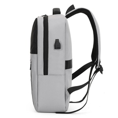 Business backpack hit color external USB Oxford cloth 15.6-inch stylish three-dimensional texture laptop bag