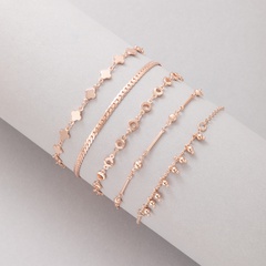2021 Nouveaux bijoux Bracelet géométrique étoile en or rose Ensemble de cinq pièces