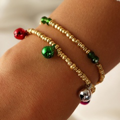 Bracelets de cloches colorées de Noël européen et américain ensemble créatif de bracelets de perles rondes CCB