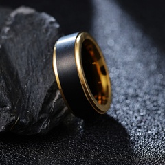 Cross-border European and American jewelry source electroplating black gold tungsten steel ring tungsten gold jewelry