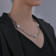 European and American hip hop smile necklace face expression package clavicle chain wholesale