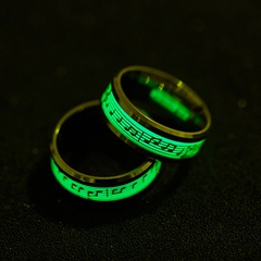 cross-border source piano stave luminous European and American note ring jewelry