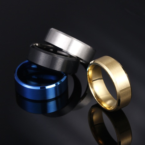 Venta al por mayor de joyería de fábrica de accesorios de moda Simple Yiwu anillo de acero inoxidable mate 8mm superventas's discount tags
