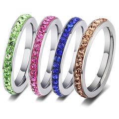 Mode beliebte grenzüberschreitende heißer Verkauf Schmuck Ton Stick Diamant Farbring Edelstahl heißer Verkauf Ring Großhandel Paar Ring