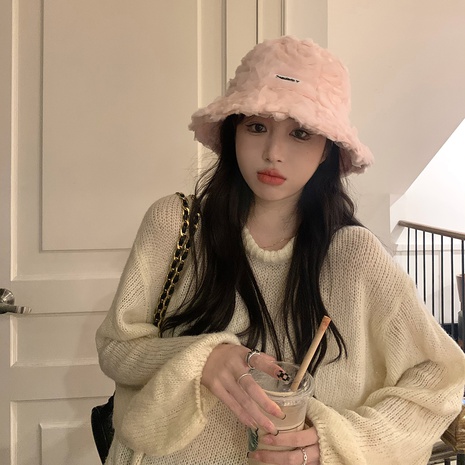 Sombrero rosa para mujer estilo coreano moda flores sombrero de cubo sombra de sol todo-fósforo moderno cara-aspecto pequeño cubo gorra personalidad japonesa's discount tags