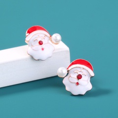 Santa Claus asymmetrical earrings snowflake elk bell dripping earrings