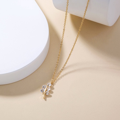 simple zircon branch pendant necklace accessories jewelry wholesale NHDB445456's discount tags