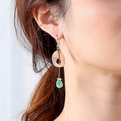 simple retro earrings accessories wholesale natural stone metal earrings earrings