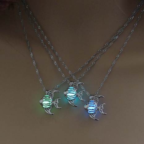Fashion creative Korean diy luminous fish necklace beach ocean clavicle chain accessories wholesale's discount tags